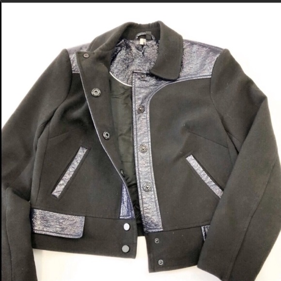 Topshop Bomber Jacket with Metallic Accent - Picture 3 of 4